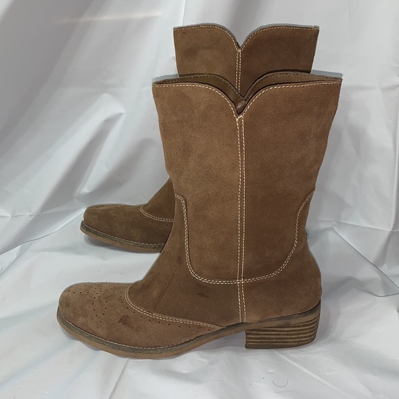 AMERICAN Eagle Tan Leather Heeled Boot Size 8.5 1671-249 - Picture 7 of 13